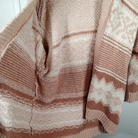 Free People women's tribal knit open cardigan size small oversized - Picture 2 of 8